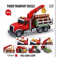 TOYSTAR  - 666-20R  Mô hình Xe vận chuyển gỗ (có cần cẩu) tỉ lệ 1:14, Xe ô tô đồ chơi cho bé