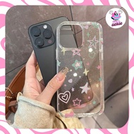 Blink Stars printing clear glitter case samsung a02s a03s a05 a05s a06 a12 a13 a14 a15 a16 4g 5g a22