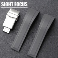 สายนาฬิกาข้อมือยาง20มม. 21มม. 22มม. สำหรับ Rolex Omega Seiko การปรับสองทางสายนาฬิกาพอดีกับข้อมือขนาด