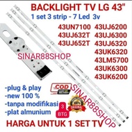 LG TV BACKLIGHT 43 INC 43UJ632T 43UJ6300 43UK6300 43UN7100 43UJ6200 43UJ6300 43UJ6320 43UK6320 43LM5