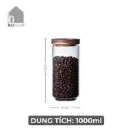 Hũ thuỷ tinh nắp gỗ | nuhome.vn | hũ thuỷ tinh đựng gia vị đồ khô nắp có ron cao su sang trọng