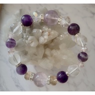 Lavender Amethyst + Dream Amethyst + Amethyst + White Crystal