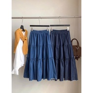 WELDED LACE DENIM SKIRT 5588 FREE SIZE