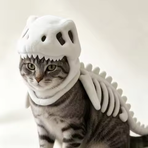Cat Dinosaur Skeleton Costume Halloween Cosplay Dinosaur Clothes for Cat Dog Dinosaur Clothing Decor