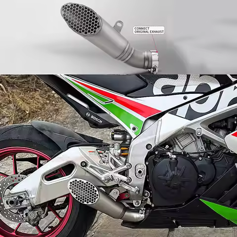 Motorcycle Full Titanium Slip on Line Exhaust Project Muffler with Net Escape Racing Line For Aprili