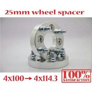 2Pcs Wheel Spacer 25mm 4x100 to 4x114.3 Proton Wira Satria Saga FLX Honda City Civic Jazz Vios Perod