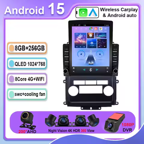 Android 15 Carplay Auto For Nissan Frontier 2009 - 2012 For Nissan Xterra 2 N50 2008 - 2015 Car Radi