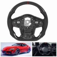 Car Steering Wheels Carbon Fiber Steering Wheel Nappa Perforated Leather Fit for Toyota GR Supra A90