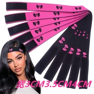 Hair Tie Wig Band Wig Fixing Band Own Butterfly Jacquard Ribbon Wig Velcro Band Purple
