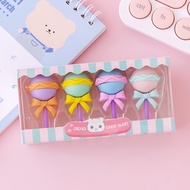 Penghapus 4 Pcs / Set Lucu Bentuk Es Krim Karet Hapus Lolipop Donat Pensil Karakter Sweet Eraser Ana