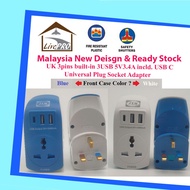 【Malaysia Stock Ready & 3USB Type C Adapter  】LivePro 3Way 3pins Socket Plug 3USB 5V3.4A incld. USB 