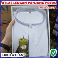 *BARU* Baju koko pria dewasa atlas panjang polos bamus universal putih ukuran s - xl fashion muslim