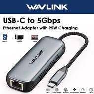 WAVLINK 5Gbps USB C to Ethernet Adapter with 95W Charging Port Driver-free