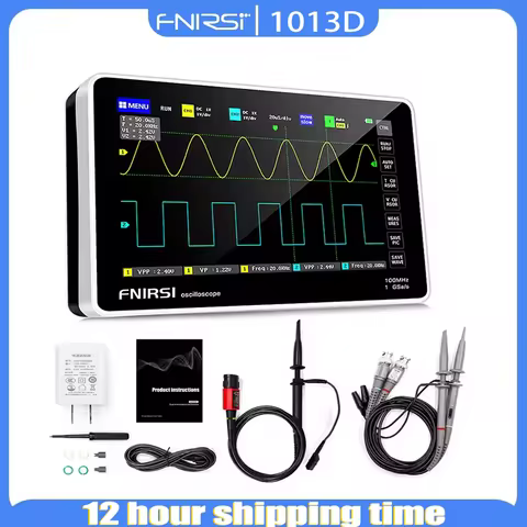 FNIRSI-1013D Digital Tablet Oscilloscope Dual Channel 100M Bandwidth 1GS Sampling Rate 7 Inches Mini