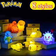 8 รูปแบบ Hot Pokemon Pikachu Night Light เรืองแสงอะนิเมะตัวเลขของเล่น Pokemon Pikachu น่ารักข้างเตีย