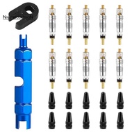 10pcs Valve Core for Presta,Valve Core Bike Bicycle Replacement with 2 Valve Core Remover Tools&10 V