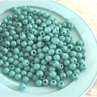 ecer - monte / manik / beads dop bulat biru muda ukuran 8mm (10gr)