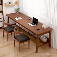 Desk Bedroom Solid Wood Leg Computer Desk Long Writing Desk Desk Back Wall Simple Household Desk Dou