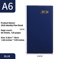 2026 A6 English Notebook Agenda Planner Retro Cuaderno Diary Journal Stationery Libretas School Acce