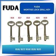 Fuda Mortise Lock Grill Key 717/ 718/ 719/ 720/ 721/ 816/ 817/ 818/ 819/ 820