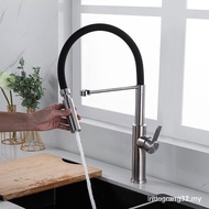 Sus304 Stainless Steel Kitchen Faucet Black Hose Silicone Pull Hot and Cold Sink Faucet Z6D4 HD09 RI
