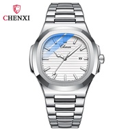 Men Fashion Business Stainless Steel Watch CHENXI Brand Complete Calendar Luminous Jogger Sports Wristwatch Men Dress Gift Clock