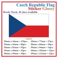 Czech Republic Flag Sticker Rectangle Postcard / Stiker Pelekat Poskad Bendera Czechia