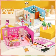 3D Educational House Puzzle Toy for Children 3D Jigsaw Puzzle Paper House Puzzle for Children