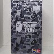 邁迪康姆 57007 積木熊 聯乘 萬代 超合金 猿人頭 安逸猿 - 迷彩鯊魚 銀色 MEDICOM BE@RBRICK CROSSOVER BANDAI CHOGOKIN B@000CGKN36 A