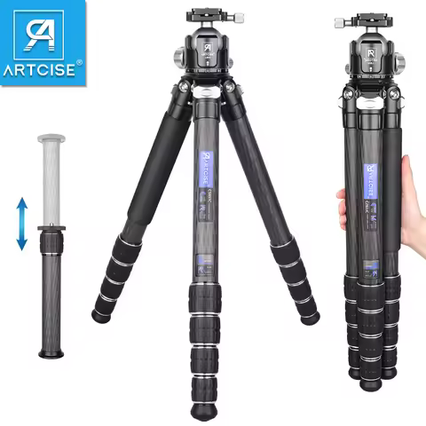 ARTCISE CS851C Professional Carbon Fiber Heavy Duty Tripod 5-Section Max Tube Dia 36mm with Low Prof