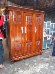 Lemari Pintu 3 Kayu Jati lemari pakayan lemari kayu jati akasia
