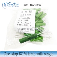 50PCS/Lot RX21 10W Wire Wound 5% Resistance 1R 10R 1K 5.1K 10K 12K 15K 20R 33R  27R 47R 510R  Resist