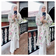 BLOUSE LABUH MUSLIMAH ELYSIA BY QAQJULIA TUNIC WANITA Loose Tunik Longgar