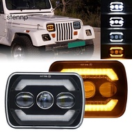 5X7 LED Headlights, 180W 7X6 Headlights Part Kit with Yellow Turn Signal White DRL for YJ XJ Trucks 