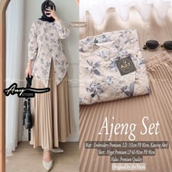 AJENG ONESET. Bahan Embroidery Premium. LD.110cm PB.80cm Kancing Aktif. Skirt Hyget Premium. LP.60-9
