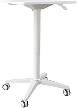 YVYKFZD Mobile Laptop Lectern Podium Stand, Sit-to-Stand Podium Pulpits, Height Adjustable Church Pulpit with 4 Rolling Wheels, Portable Lectern Desk, Easy Assembly (Color : White)