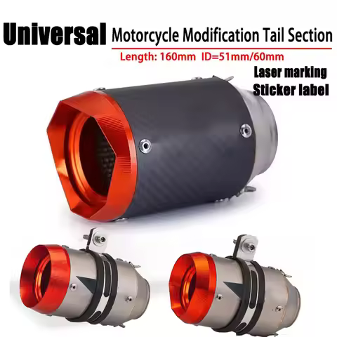 51mm 60mm Modified universal exhaust pipe For Z900 Z1000 ninja400 CBR500 R6 zx6r motorcycle exhaust 