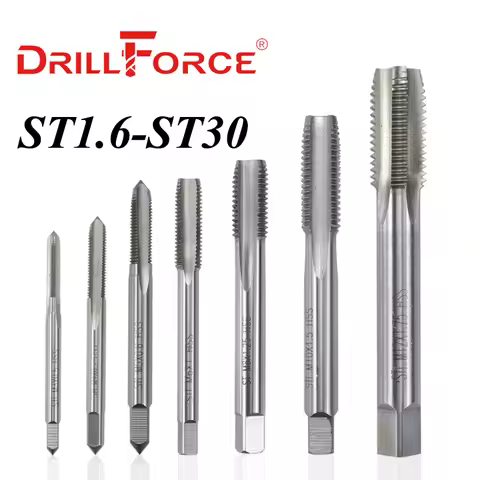 Drillforce ST Insert Screw Thread Tap Drill Bits HSS Straight Flute Metric ST1.6-ST30 Taps Right Han