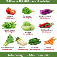 Vege Box Pack A (L) - Farm to Home - Cameron Highlands Vegetables - ( 10 Types, 9KG ≥)
