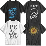 PEACE PEACE PEACE | PEACE LOVE LOGO PEACE LOVE DISTRO REGULAR GRAPHIC DISTRO T-SHIRT | Unisex Cotton