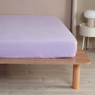 純棉素面加大床包-薰衣草紫