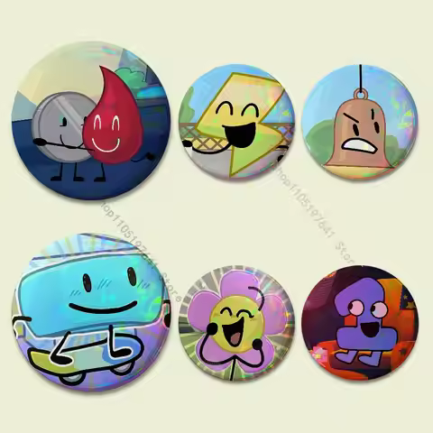 Bfdi Battle For Dream Island Badges Button Round Creative Pin Brooch Badge Bag Decor Fans Collect Fr