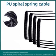 Spring wire 2-core 3-core 4-core 5-core PU telescopic spiral cable, pure copper cable, black high el