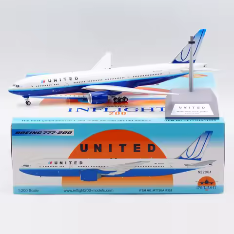 IF772UA11225 Alloy Collectible Plane Gift INFLIGHT 1:200 United Airlines Boeing 777-222ER Diecast Ai