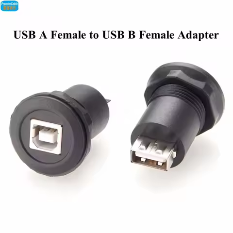 USB 2.0 A to USB B Converter USB A Female to usb B Female Round Panel Mount USB Connector 22mm USB a