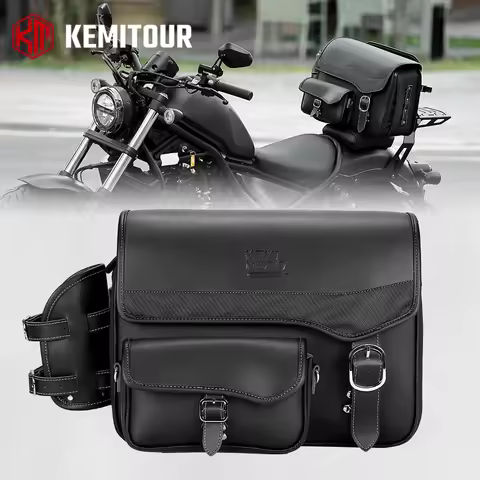 Motorcycle Side Bag 15L Saddle Bags Waterproof with Drink Holder for Honda Rebel 250 500 300 1100 CL