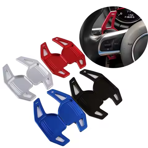 Pair Car Steering Wheel Shift Paddle Cover Shifter Extension 2005-2011 For Audi A4 B8 A3 8P S3 A5 A6