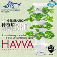 HAVVA Vertical Plant Tower Grower360 [4th-Generation Design] 垂直种植塔360 Aquaponic 鱼菜共生/Hydroponics 水培养