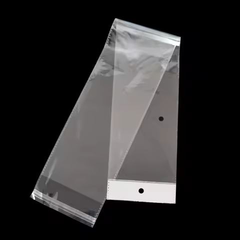 AWEPK 100pcs 10.5x72cm Clear OPP Plastic Package Bag Self-Adhesive Transparent Poly Wig Packing Bag 