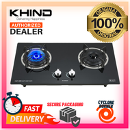 Khind Tempered Glass Cooktop Built In Gas Hob HB802G2 / HB802G Cooker Hob 2 HobsDapur Gas Double Bur